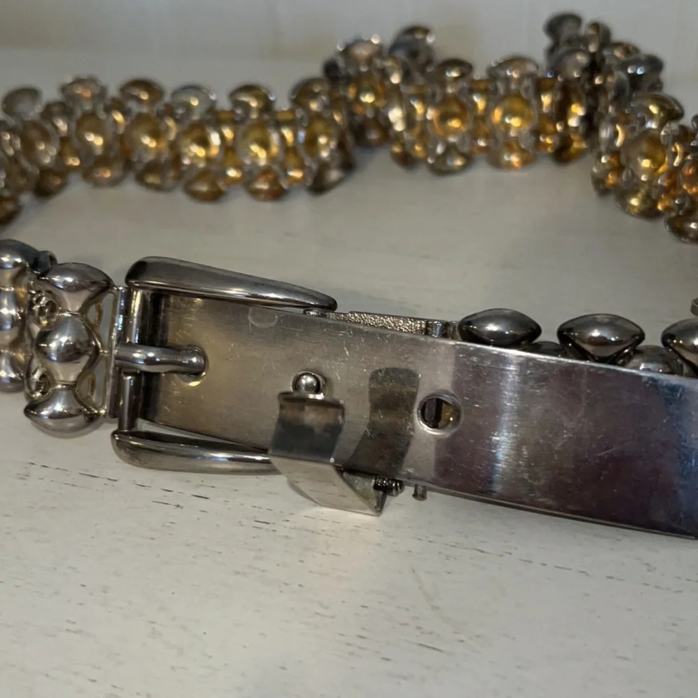 Rare Vintage Silver plate heavy link ladies belt 32”